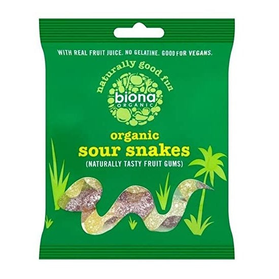 Biona Organic Sour Snakes 75g (10pk)