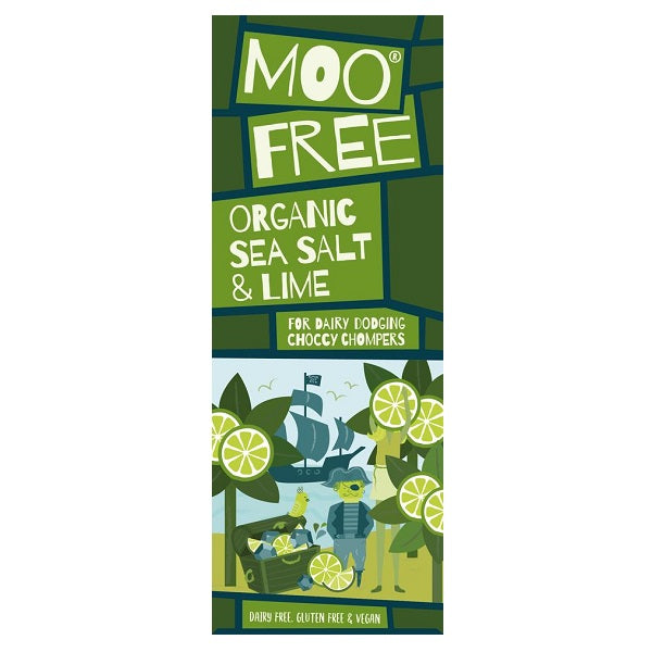 Moo Free Premium Dairy-Free Organic Sea Salt & Lime M!lk Chocolate Bar 80g