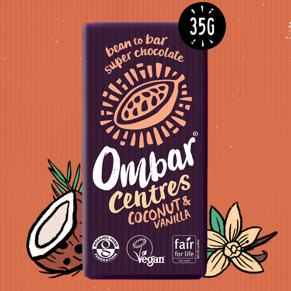Ombar Centres Coconut & Vanilla Chocolate Bar 35g