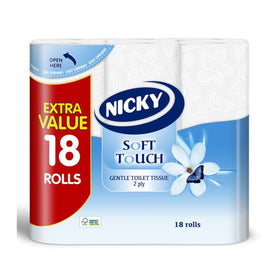 Nicky Soft Touch 2ply Toilet Tissue Rolls (18pk)