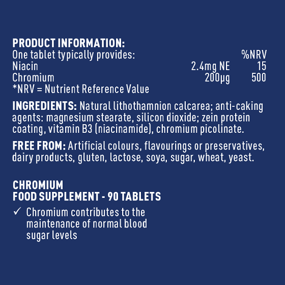Higher Nature Chromium 200ug (90pk)
