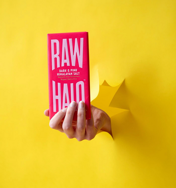 Raw Halo Vegan Dark & Pink Salt Chocolate Bar 70g