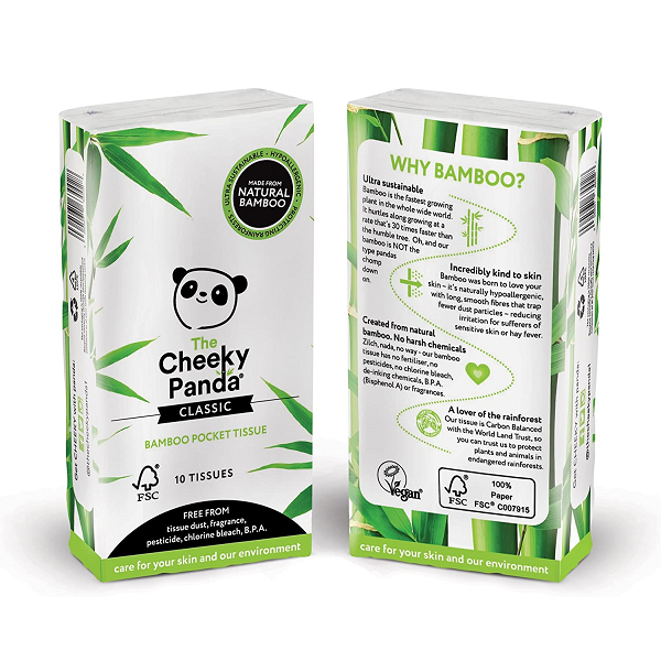 The Cheeky Panda Sustainable Bamboo Pocket Tissues (8pk)