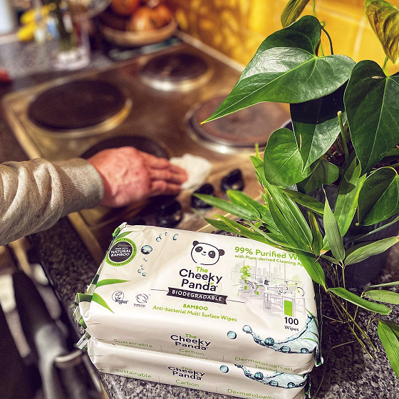 The Cheeky Panda Biodegradable Bamboo Antibacterial Multi Surface Wipes (100pk)