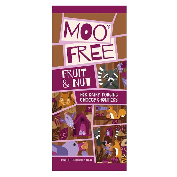 Moo Free Dairy-Free Vegan Fruit And Nut Chocolate Bar 80g