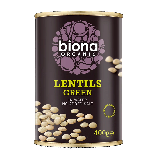 Biona Organic Green Lentils in water 400g