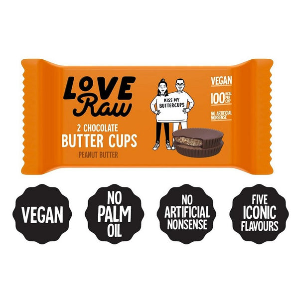LoveRaw Chocolate Butter Cups - Peanut Butter (6pk)