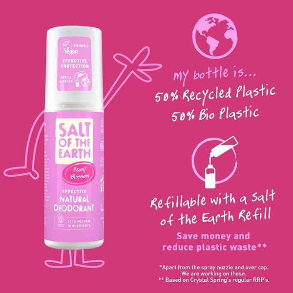 Salt Of The Earth - Peony Blossom Natural Deodorant Spray 100ml