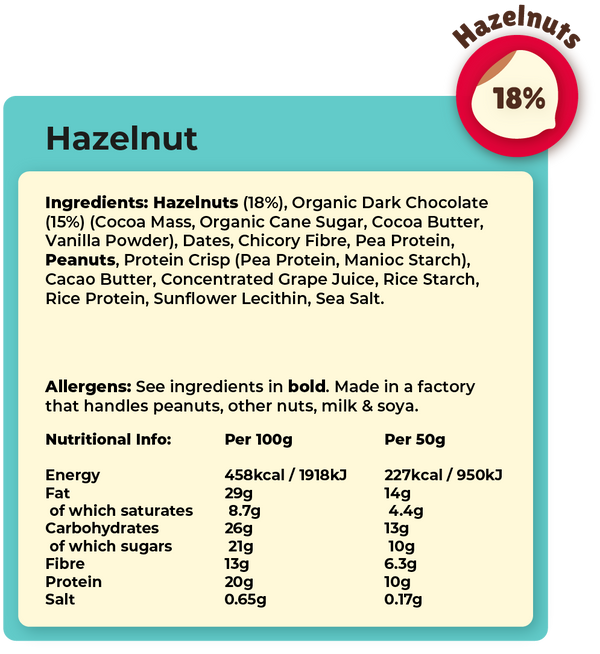 Vive Hazelnut Dark Chocolate Protein Bar