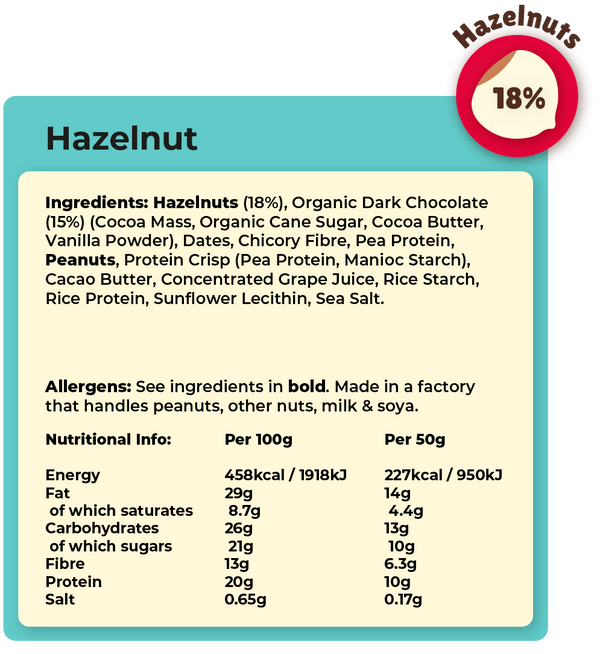 Vive Hazelnut Dark Chocolate Protein Bar (12pk)