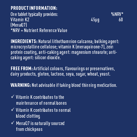 Higher Nature Vitamin K2 Tablets - Bones & Circulation (60pk)