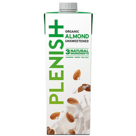 Plenish Long Life Unsweetened Organic Almond M*Lk 1Ltr (2pk)