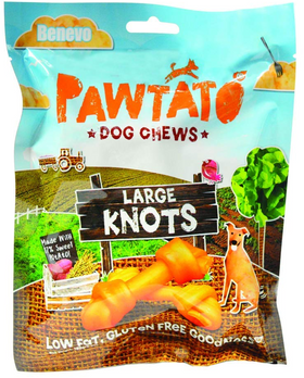 Pawtato Large Knots Vegan Dog Chews 180g
