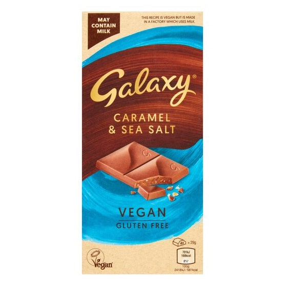 Galaxy Vegan Caramel & Sea Salt Chocolate Bar 100g