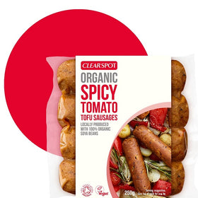 Clearspot Organic Spicy Tomato Tofu Sausages 250g