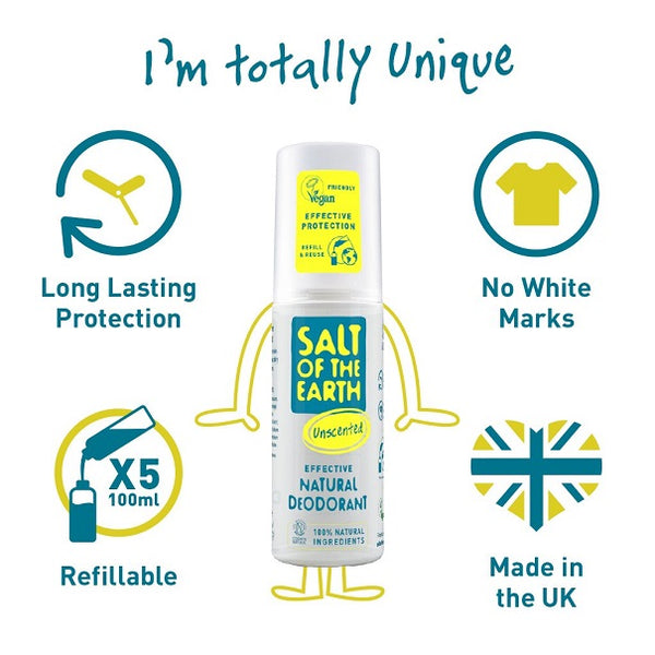 Salt Of The Earth - Unscented Natural Deodorant Spray 100ml